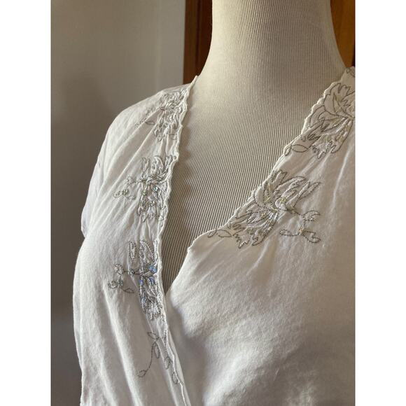 Sherry Taylor White Blouse With Side Zip, Size 2X - Picture 2 of 8